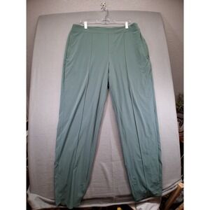 Athleta Women's Pants Green Pockets Stretched Waist Size 16T